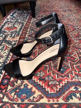 Botkier Black Leather Heeled Sandals